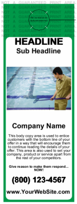 Pool Service Door Hanger Green