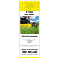 Lawn care door hanger Yellow