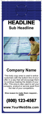 Pool Service Door Hanger Blue